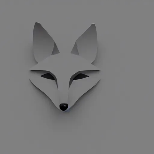 Image similar to an abstract, simplified icon depicting a fox's head, white background, elegant, award-winning, clever, render, blender, 3d, high quality, app, ios