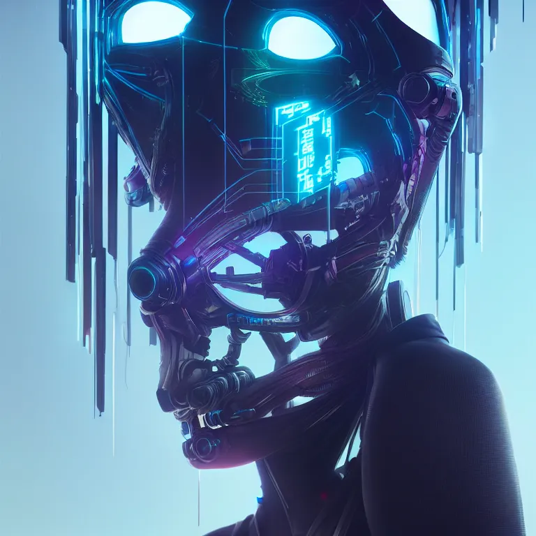 Image similar to futuristic cyberpunk princess in skull mask symmetrical artwork by Tooth Wu and wlop and beeple. octane render, trending on artstation, greg rutkowski very coherent symmetrical artwork. cinematic, hyper realism, high detail, octane render, 8k