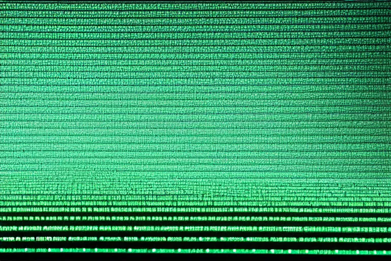 Prompt: an ultra realistic cinematic landscape of a serene vast landscape, green matrix code, detailed, deep focus, movie still, dramatic lighting, ray tracing, by werner herzog and ryoji ikeda