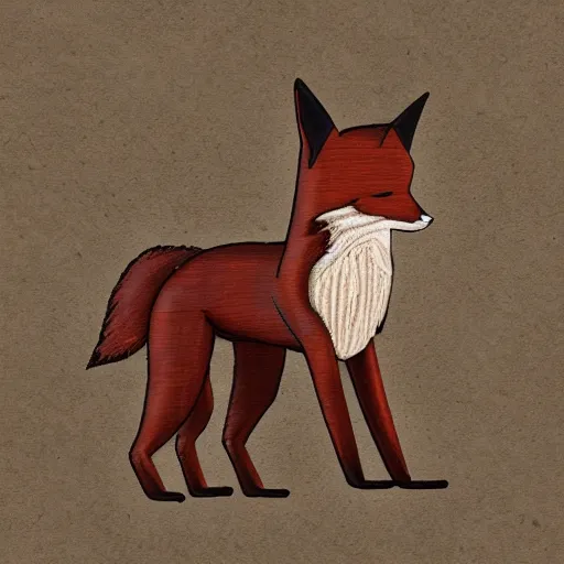 Image similar to a realistic wooden state of a fox