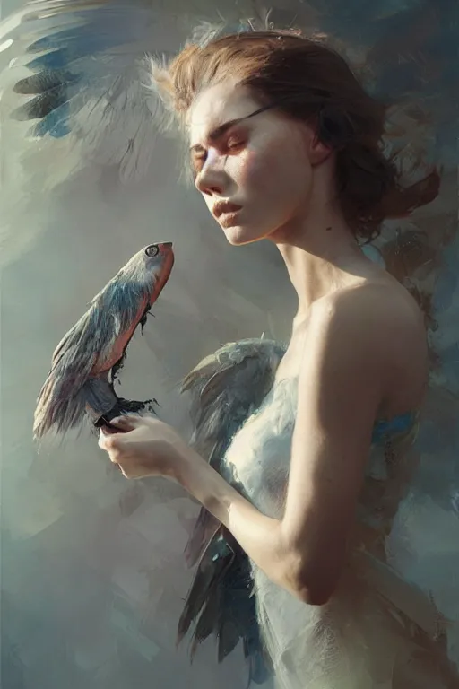 Image similar to tears of feather, oil painting, sunlit, paint texture, digital painting, highly detailed, artstation, sharp focus, illustration, concept art, ruan jia, charlie bowater, tom bagshaw, norman rockwell