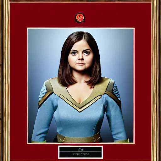 Prompt: a beautiful full body photograph of younger jenna louise coleman as a star fleet officer from star trek next generation, full dress uniform, symmetrical face, extreme realism and detail, 8 k, completely framed, direct lighting, 3 5 mm photo, photorealistic, sharp focus