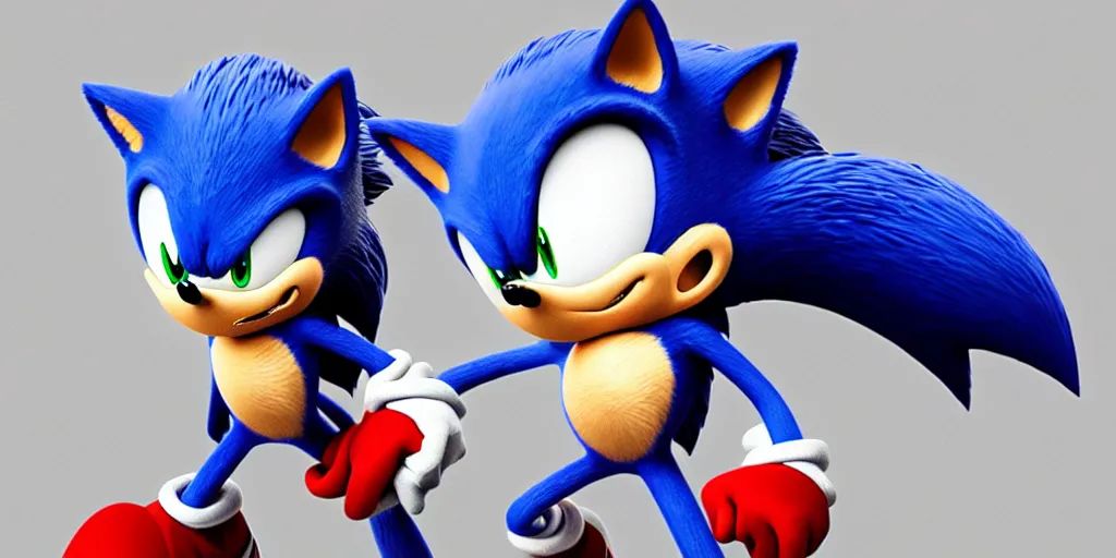 Image similar to a 3 d rendering of sonic the hedgehog