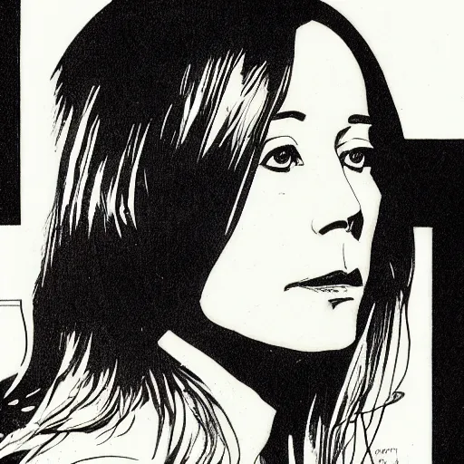 Image similar to beth gibbons, portrait, by guido crepax