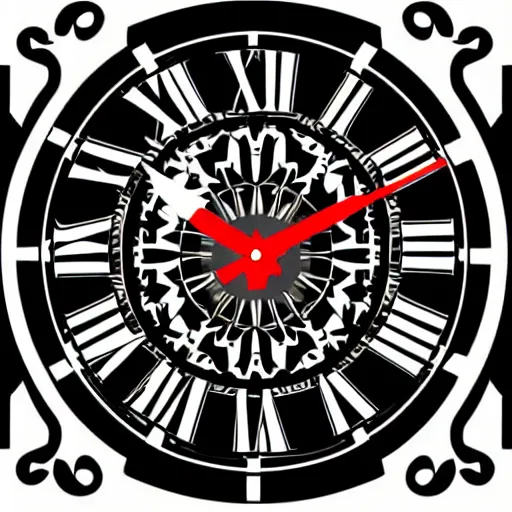 Prompt: vector drawing clock