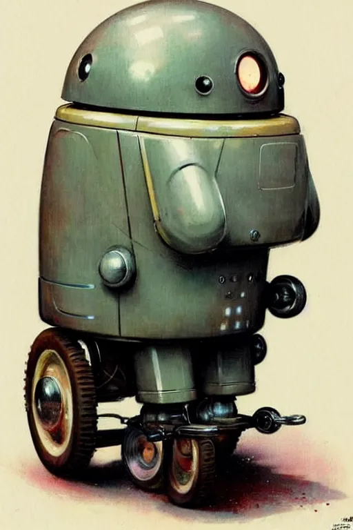 Image similar to ( ( ( ( ( 1 9 5 0 s retro future android robot fat robot midget wagon. muted colors., ) ) ) ) ) by jean - baptiste monge,!!!!!!!!!!!!!!!!!!!!!!!!!