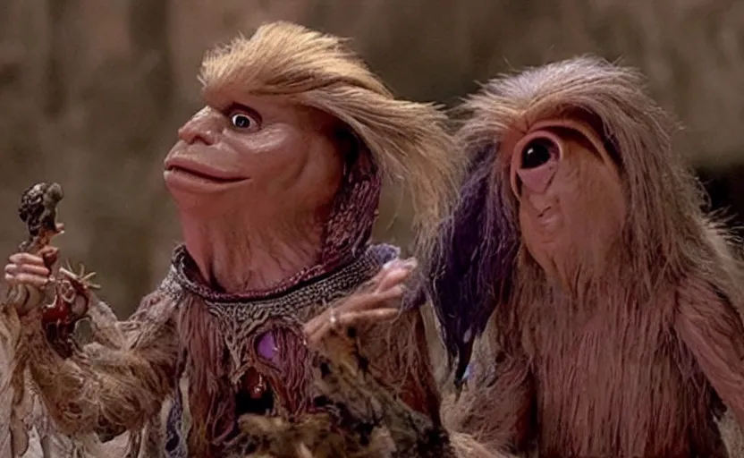 Prompt: donald trump as a oracle, a still from the dark crystal, high quality, very detailed, cinematic,