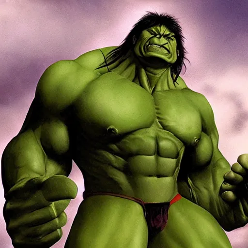 Prompt: hyper realistic image of hulk with love and flowers