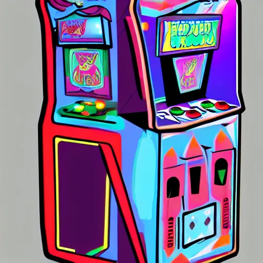 Image similar to arcade machine, art by ocellus_services + francy_artist + artofsephy,