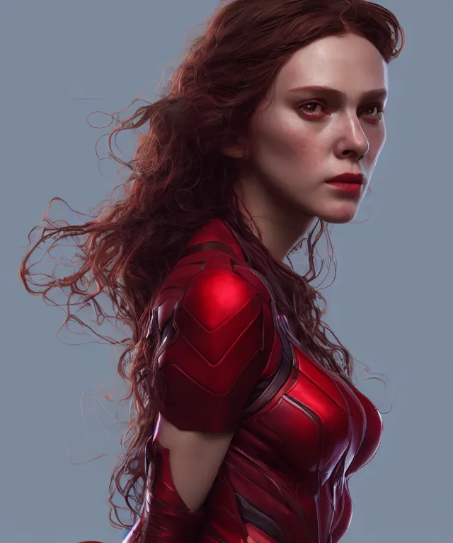 Prompt: Scarlet Witch, au naturel, portrait, full body, hyper detailed, digital art, trending in artstation, cinematic lighting, studio quality, smooth render, unreal engine 5 rendered, octane rendered, art style by klimt and nixeu and ian sprigger and wlop and krenz cushart