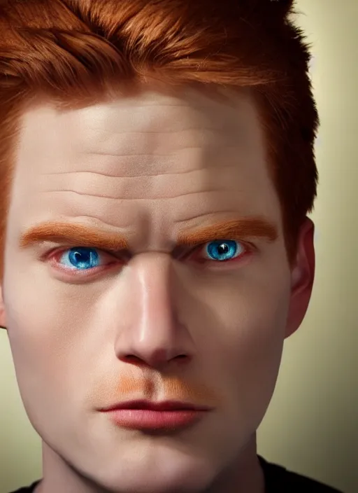 Image similar to 3 0 0 0 ( philip j. fry ) portrait photography feroflex photorealistic studio lighting ektachrome detailed intricate face details, ultradetails, beautiful face