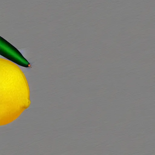 Image similar to a hyperrealistic perfect academical professional digital ink pen sketch of a lemon