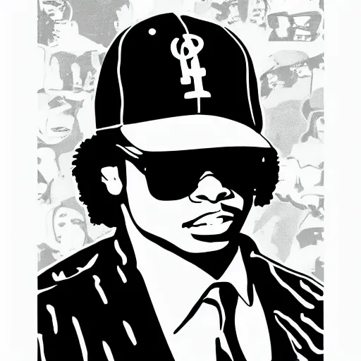 Image similar to eazy-e portrait, color by numbers