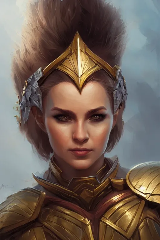 Image similar to amazon valkyrie athena, d & d, fantasy, portrait, highly detailed, headshot, digital painting, trending on artstation, concept art, sharp focus, illustration, art by artgerm and greg rutkowski and magali villeneuve