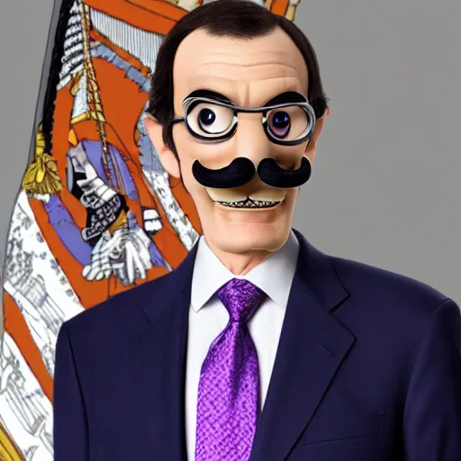 Image similar to president waluigi, 2 0 1 7, still, photograph, photo