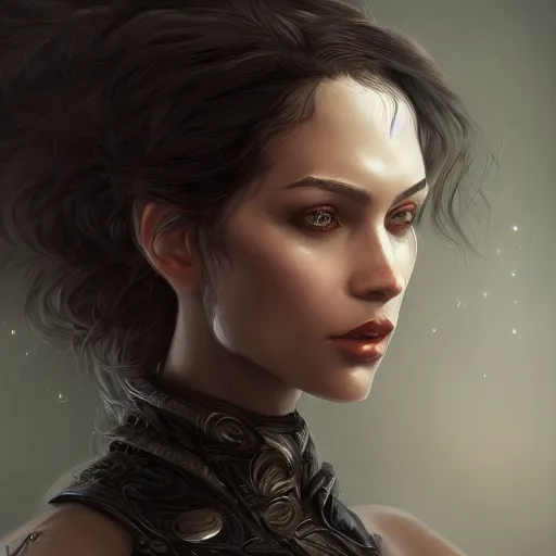 Image similar to portrait of an Alyx Vance, D&D, dark, intricate, elegant, highly detailed, digital painting, artstation, concept art, smooth, sharp focus, illustration, art by Viktor Antonov