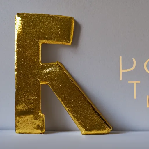 Prompt: letter h made with gold foil, balloon