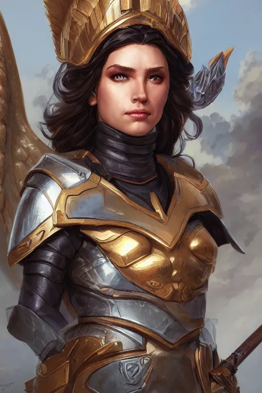 Image similar to amazon valkyrie athena, d & d, fantasy, portrait, highly detailed, headshot, digital painting, trending on artstation, concept art, sharp focus, illustration, art by artgerm and greg rutkowski and magali villeneuve