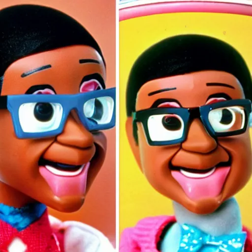 Prompt: steve urkel barbie 1 9 8 0 s children's show, detailed facial expressions