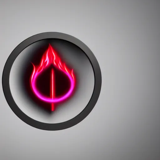 Image similar to a red and pink logo with a fire symbol on it, a computer rendering by baioken eishun, polycount, superflat, 3 d, ue 5, 3 2 k uhd