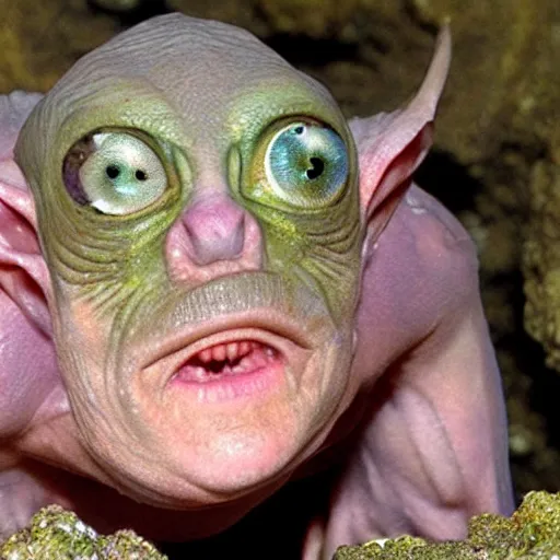 Image similar to gollum - faced fish