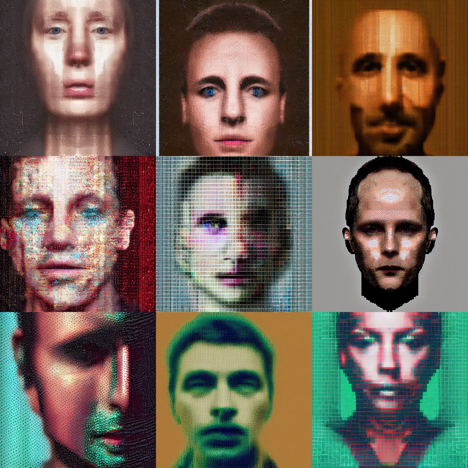 Prompt: pixel sorting a face