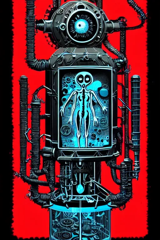 Prompt: steampunk cryo chamber containing an alien, high details, intricately detailed, by vincent di fate, inking, 3 color screen print, masterpiece, trending on artstation,, sharp, details, hyper - detailed, hd, 4 k, 8 k