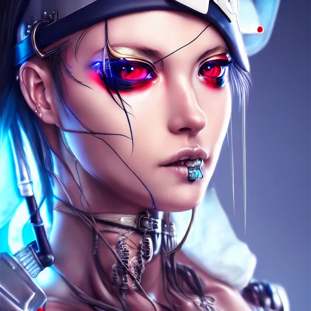 Image similar to cyberpunk sailor warrior, highly detailed, 4 k, hdr, smooth, sharp focus, high resolution, award - winning photo, artgerm, photorealistic