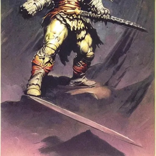 Image similar to knight by frank frazetta, cool