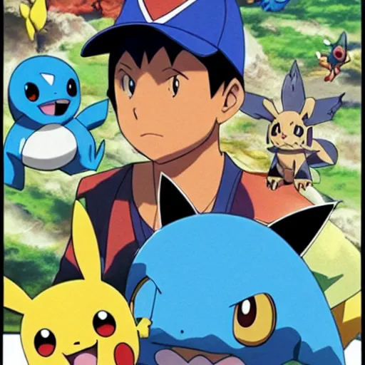 Image similar to pokemon movie poster, totodile lead actor, ken sugimori, satoshi tajiri, 2 0 0 1 advertisment, film poster