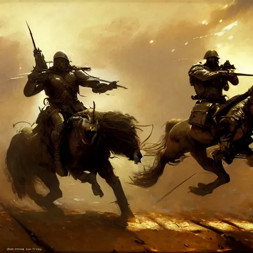 Prompt: battle horse in war, battle field snapshot, muscular, high details, war equipments, dnd, painting by gaston bussiere, craig mullins, greg rutkowski, yoji shinkawa