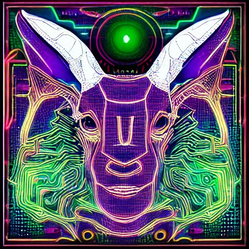 baphomet with 😂 emoji head ”, Stable Diffusion