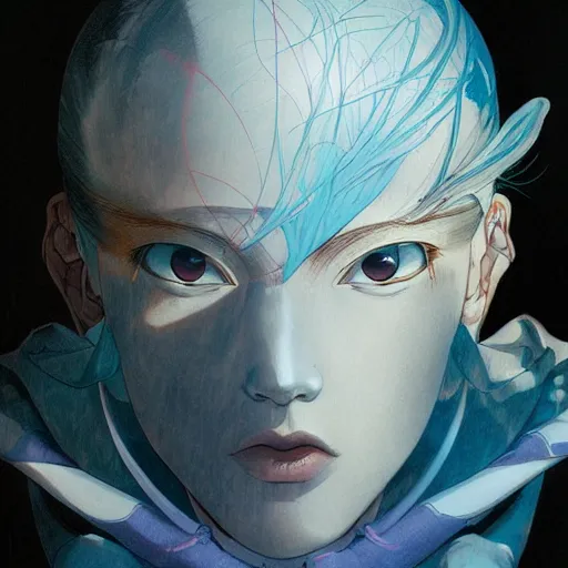 Image similar to prompt : stealthy character portrait soft light painted by james jean and katsuhiro otomo and erik jones, inspired by evangeleon anime, smooth face feature, intricate oil painting, high detail illustration, sharp high detail, manga and anime 1 9 9 9