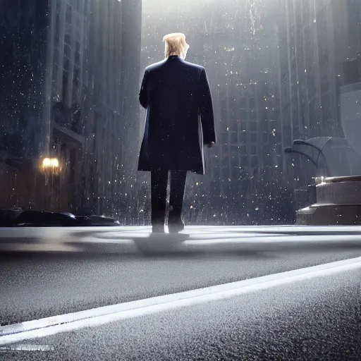 Image similar to donald trump, dramatic lighting, cinematic, establishing shot, extremely high detail, foto realistic, cinematic lighting, post processed, concept art, high details, cinematic, 8k resolution, beautiful detailed, photorealistic, digital painting, artstation, concept art, smooth, sharp focus, artstation trending, octane render, unreal engine