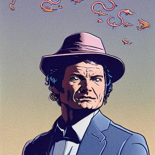 Image similar to jason bateman retro minimalist portrait moebius starwatcher comic by jean giraud, 8 k