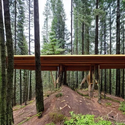 Image similar to timber megastructure in the middle of the forest