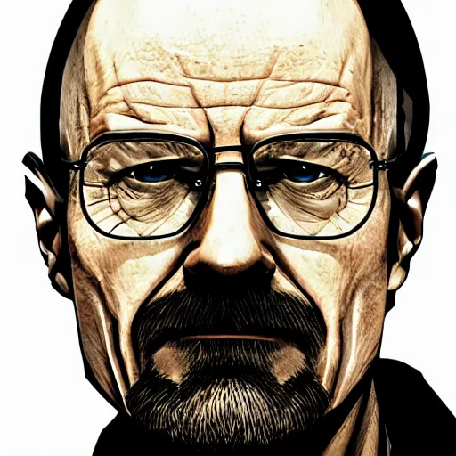 Prompt: walter white as a gta main character