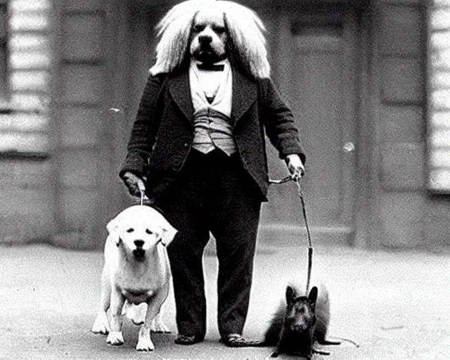 Image similar to a photo of canine karl marx ( karl barx ) as a dog, barking about the failures of capitalism and how the fat cats are creating a rat race of exploitation. how does one write a manifesto with those paws though?