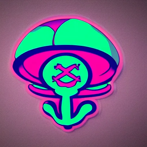 Prompt: Shroominati, a stylized logo of a mushroom-based secret society similar to the illuminati, trending on artstation, sticker decal emblem