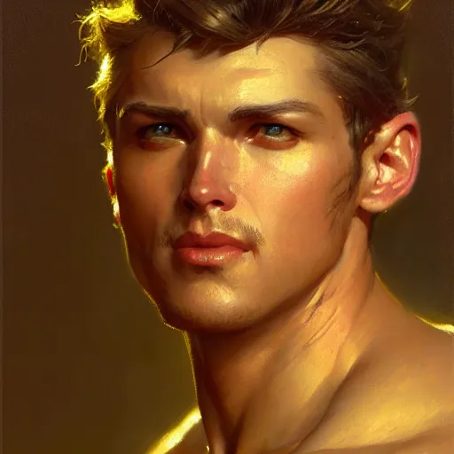 Image similar to attractive male, character design. highly detailed painting by gaston bussiere, craig mullins, j. c. leyendecker, mid shot, 8 k