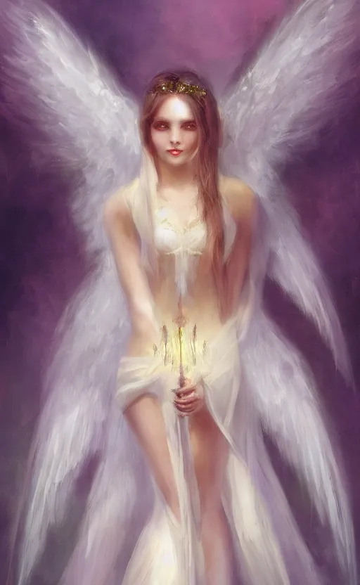 Image similar to Angel knight gothic girl. By Konstantin Razumov, Fractal flame, chiaroscuro, highly detailded