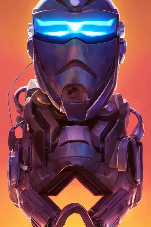 Image similar to epic mask helmet robot ninja portrait stylized as fornite style game design fanart by concept artist gervasio canda, behance hd by jesper ejsing, by rhads, makoto shinkai and lois van baarle, ilya kuvshinov, rossdraws global illumination radiating a glowing aura global illumination ray tracing hdr render in unreal engine 5