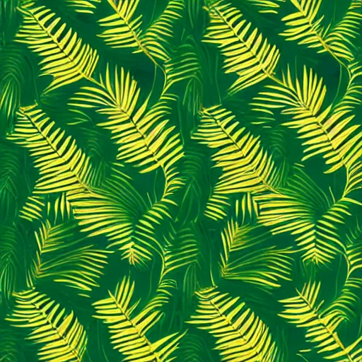 Prompt: gold emerald palm leaves vector illustration, 8 k ultra resolution