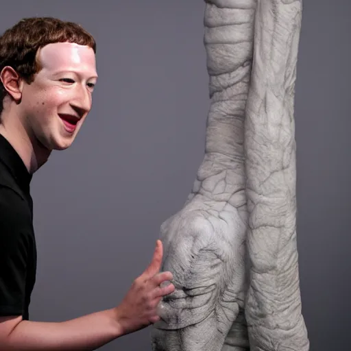 Image similar to animatronic Mark Zuckerberg, exposed mechanics, photo, Stan Winston studios, detailed, 4k