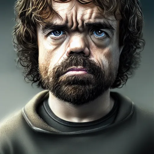 Prompt: peter dinklage as hermione granger, he is laughing, digital painting, extremely detailed, 4 k, intricate, brush strokes, mark arian, artgerm, bastien lecouffe - deharme