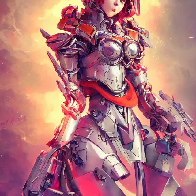 Prompt: studio portrait of lawful good colorful female holy mecha paladin absurdly beautiful, elegant, young sensual anime girl, ultrafine hyperrealistic detailed face illustration by kim jung gi, irakli nadar, intricate linework, sharp focus, bright colors, matte, octopath traveler, final fantasy, unreal engine highly rendered, global illumination, radiant light, intricate environment