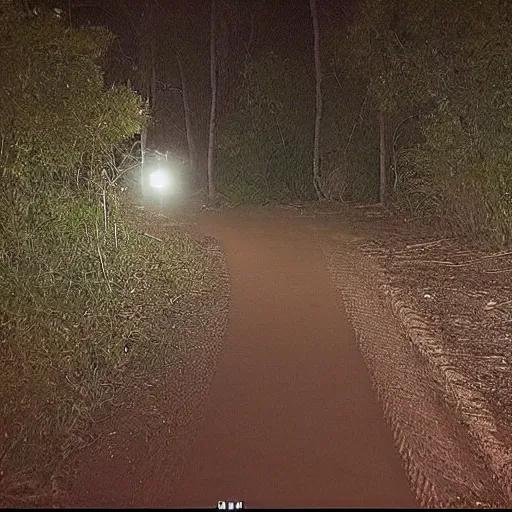Image similar to creepy nighttime trail cam of obese Donald Trump
