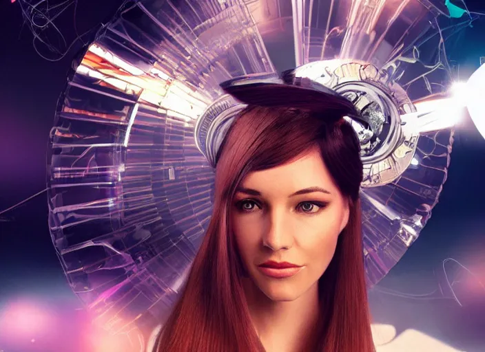 Image similar to une femme à la coiffure tourbillonnante, retrofuturism, reimagined by industrial light and magic