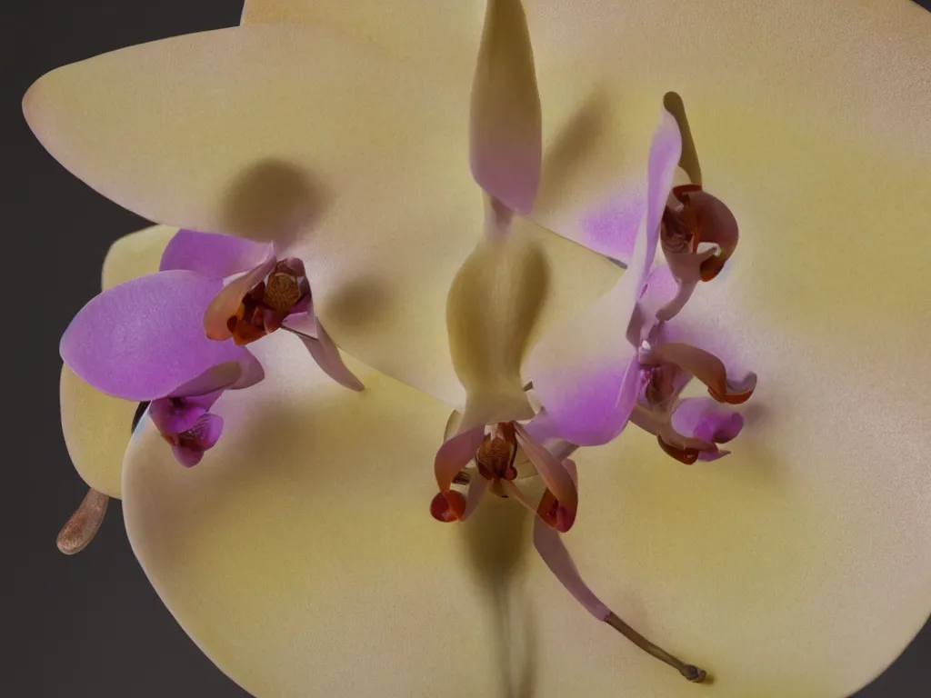 Prompt: close - up macro shot of a beautiful insect moth. orchid mantis standing. complementary color scheme. subsurface scattering, translucency, backlit, diffused, smooth. studio photography high quality highly detailed award winning photograph by national geographic, by slim aarons. ( sculpture by antonio canova )