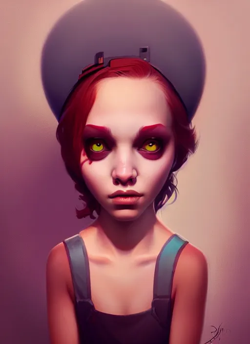 Image similar to a portrait of a pretty sewer punk young lady by daniela uhlig